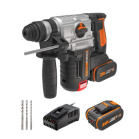 Perforateur sans Fil WORX 20V WX380 avec 2 Batteries 4Ah et Accessoires