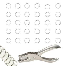 Set de 30 Anneaux de Reliure Métalliques Dryxog pour Classeur et Scrapbooking