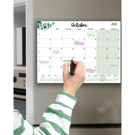 Calendrier Magnétique Frigo Familial 2026-2027 - Planificateur Mensuel Pratique