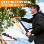 Perche Télescopique pour Sécateur électrique, 2.2 M Telescopic Extension Pole pour Mini tronçonneuse, convient aux batteries ave
