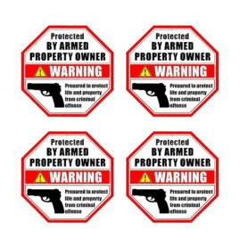 Panneaux d'Avertissement Armés eSplanade - Lot de 4 Autocollants de Sécurité