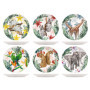 Set de 6 Assiettes Plates Exotiques en Porcelaine H&H - 26 cm