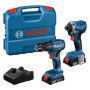 Bosch Professional Kit Outils 18V: Tournevis à percussion et perceuse-visseuse