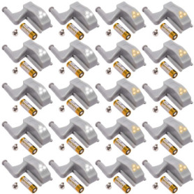 Lot de 20 charnières LED avec capteur pour armoires et penderies