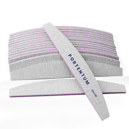 Ensemble de 16 Limes à Ongles Professionnelles PORTENTUM - Double Face 100/180