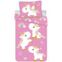 Parure de Lit Licornes 100% Coton pour Enfant - Housse Réversible 100x135 cm