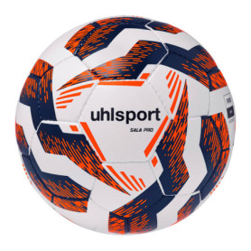 Ballon de Futsal Sala Pro Uhlsport - Taille 4, Blanc/Bleu Marine/Orange Fluo