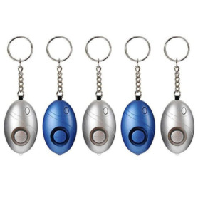 Lot de 5 porte-clés alarme de poche avec lumière LED - Autodéfense pratique