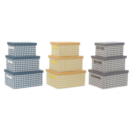 Jeu de Caisses de Rangement Empilables DKD Home Decor Polyester (3 Unités) 159,99 €