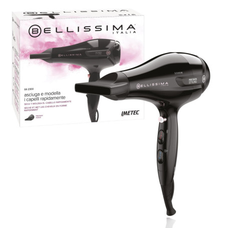 Sèche-Cheveux Professionnel Bellissima 2200W Noir - Séchage Rapide et Précis
