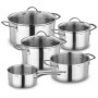 Ensemble de 8 Casseroles Clara en Acier Inoxydable - Compatible Induction
