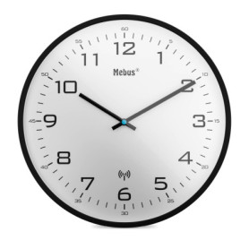 Horloge Murale Radio-pilotée Mebus 30 cm - Design Élégant Noir et Blanc