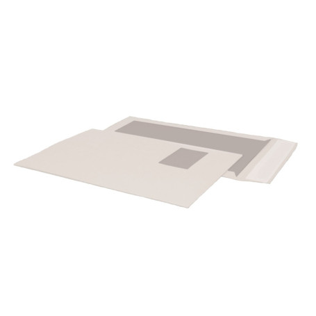 Enveloppes C4 avec fenêtre en Kraft blanc - Lot de 100