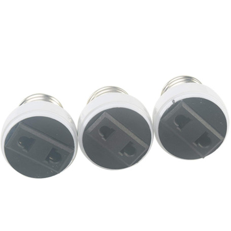 Lot de 3 Adaptateurs E27 vers Prise 2 Broches US/EU pour Lampes