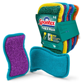 Éponges Réutilisables Spontex Flex & Wash - Nettoyage Écologique et Efficace