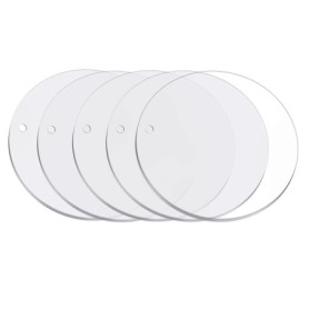 Pack de 5 Plaques Acryliques Ronde Transparentes 20x20 cm pour Bricolage et Décoration