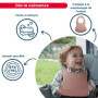 Bavoir BIBOU Thermobaby - Bavoir Bébé Facile à Nettoyer en Rose Câlin