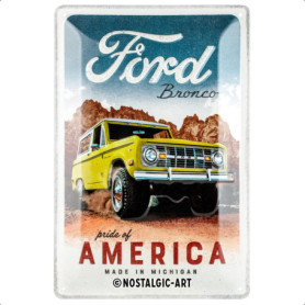Plaque Murale Vintage Ford Bronco - Décoration Rétro en Métal