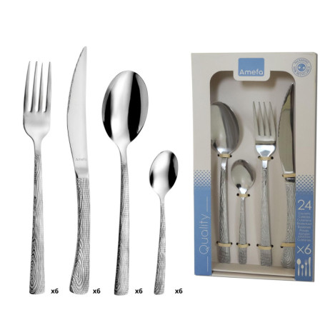 Ménagère 24 Couverts Illusion en Acier Inoxydable - Amefa