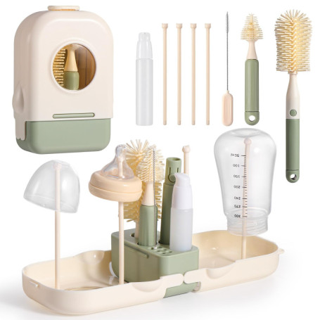 Diboniur Goupillon Biberon 7 en 1 avec Brosse à Tétines et Distributeur de Savon