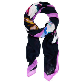 Écharpe Rectangulaire Floral Garden Desigual - Noir Multicolore