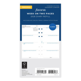 Recharge Agenda Semainier 2026 Filofax - 5 Langues