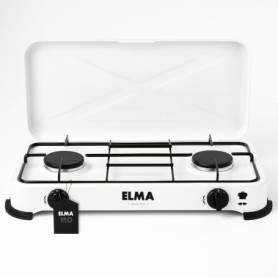 Réchaud à Gaz Portable Elma avec 2 Brûleurs pour Camping - Compatible Butane et Propane