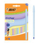 BIC Cristal Pastel - Boîte de 10 Stylos-Bille Rechargeables en Encre Bleue
