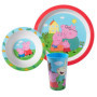 Set de Vaisselle Peppa Pig pour Enfants - 3 Pièces en Polypropylène Multicolore