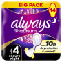 Always Platinum Serviettes Hygiéniques Secure Night Taille 4 avec Ailettes