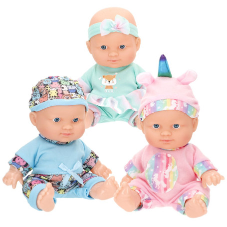 Set de 3 Poupées Bébé Colorbaby - Corps Rigide et Articulé