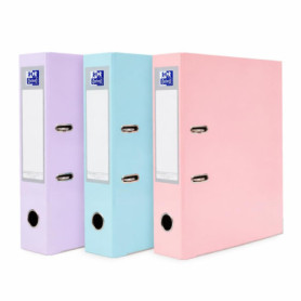 Lot de 3 classeurs à levier A4 en couleurs pastel - Oxford
