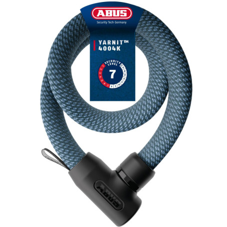Chaîne Antivol ABUS YARNIT 4004K - Sécurité Élégante pour Vélo et Trottinette - 110 cm Bleu