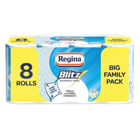 Serviettes de Ménage Regina Blitz - 8 Rouleaux Ultra Absorbants