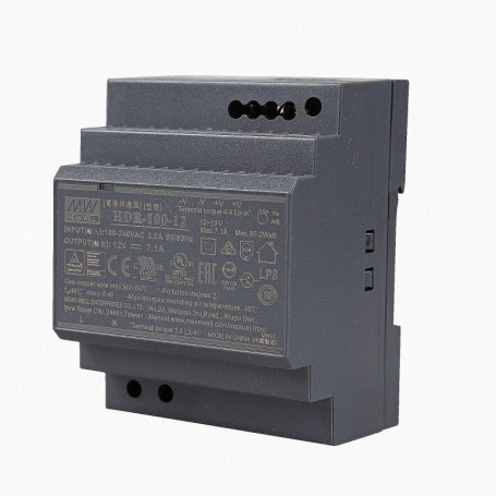 Bloc d'alimentation Mean Well HDR-100-12 pour éclairage LED 12V 100W
