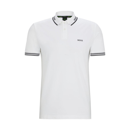 Polo Slim Fit en Coton Stretch BOSS Paul pour Hommes - Blanc