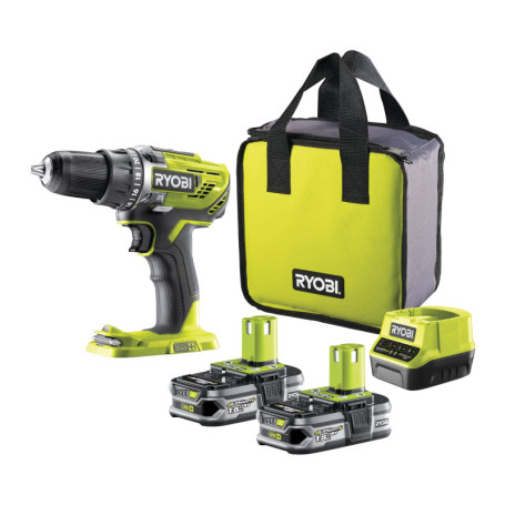 Perceuse Visseuse Sans Fil RYOBI 18V ONE+ avec 2 Batteries et Chargeur
