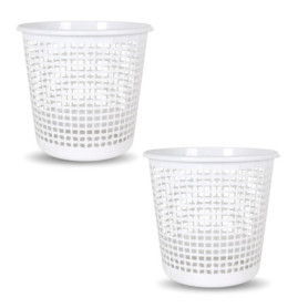 Lot de 2 Poubelles de Bureau Blanc 18L - Corbeilles Pratiques