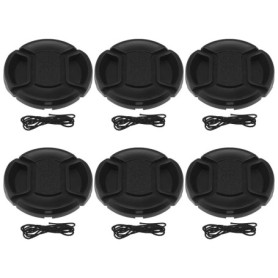 Lot de 6 Cache-Objectifs 52 mm avec Corde Anti-Perte pour Appareils Photo
