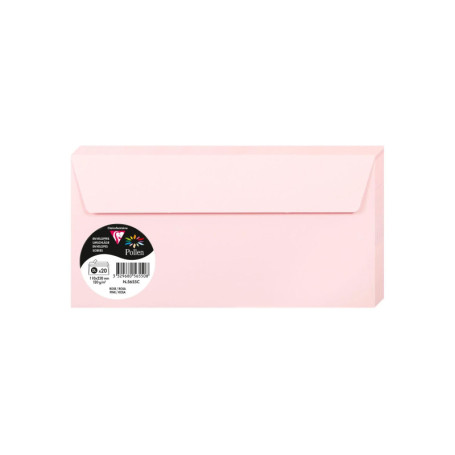 Enveloppes DL Roses Auto-Adhésives Clairefontaine - Lot de 20 pour Invitations et Correspondance