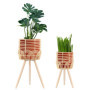 Support à Plantes en Rotin Synthétique - Set de 2 pour Intérieur et Extérieur