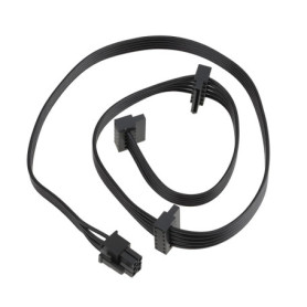 Câble d'Alimentation 6 Broches vers SATA X3 Coudé pour Disques Durs - Compatible Corsair