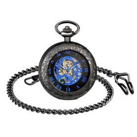 Montre de Poche Squelette Unisexe MICGIGI avec Chaîne Classique