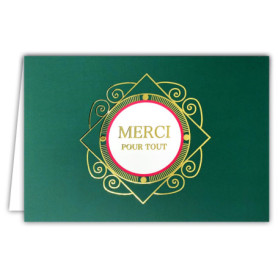 Carte de Remerciements Élégante en Or Doré - Merci pour Tout