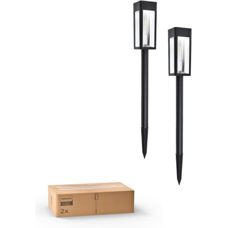Philips Lot de 2 Lampes Solaires LED pour Allées et Jardins