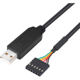 Câble USB vers TTL FTDI 5V - Adaptateur Série 6 Broches Noir 1m