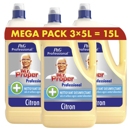 Mr. Propre Nettoyant Multi-Surfaces Citron 15L - Brillance Durable