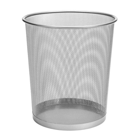 Corbeille à Papier D.RECT KOMO 12 L en Métal Argenté - Design Ronde et Élégant