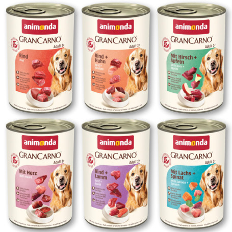 GranCarno Nourriture Humide pour Chien Adulte - Variation II 6 x 400 g