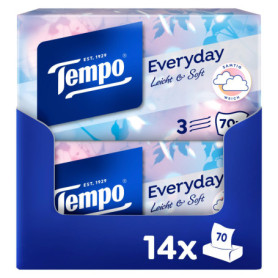 Tempo Light Box Megapack - 14 Boîtes de Mouchoirs Doux et Lavables